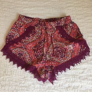 Boho Shorts with Lace Trim